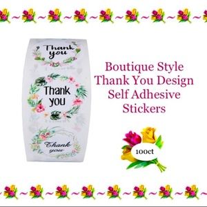 100ct~ 1” Thank You Design Stickers (Boutique) 💐🆕💐 (2 For $12) or (4 For $20)
